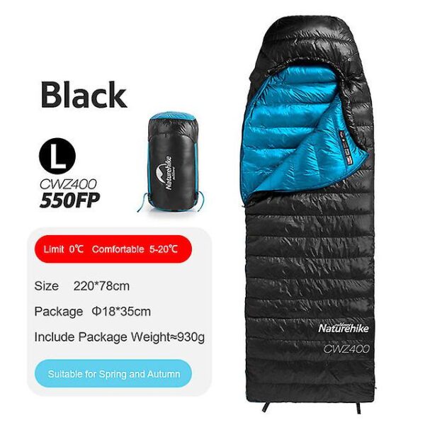 Sac de Dormit CW400 Mummy 85% Down Pene Gasca Negru - imagine 5