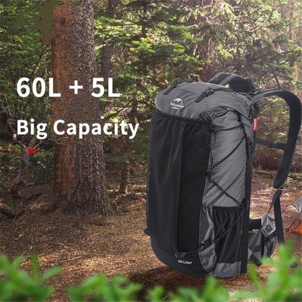 Rucsac Drumetii Rock 60L + 5L Dyneema Negru - imagine 7