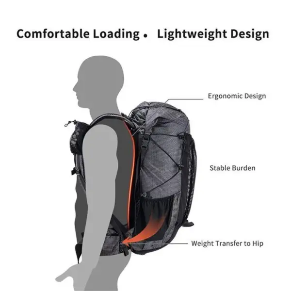 Rucsac Drumetii Rock 60L + 5L Dyneema Negru - imagine 6