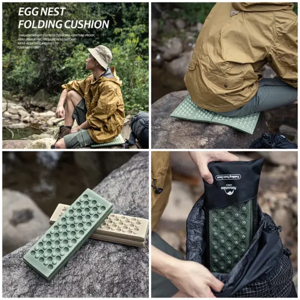 Sezut Portabil XPE Egg Nest Folding Cushion Army Green - imagine 2
