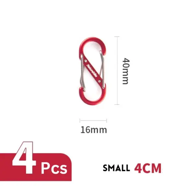 Set 4 Carabiniere Alloy S-Biner Hook Aluminum Naturehike