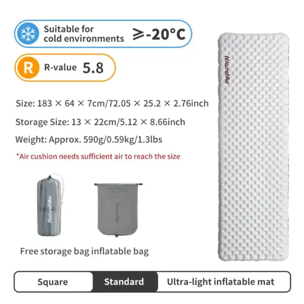 Saltea de Dormit Square M R5.8 Ultra Light Silver / Brown - imagine 6