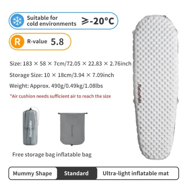 Saltea de Dormit Mumie R5.8 Ultra Light Silver / Brown - imagine 7